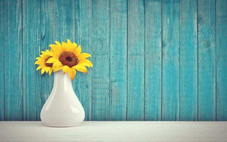 sunflower, vase, vintage