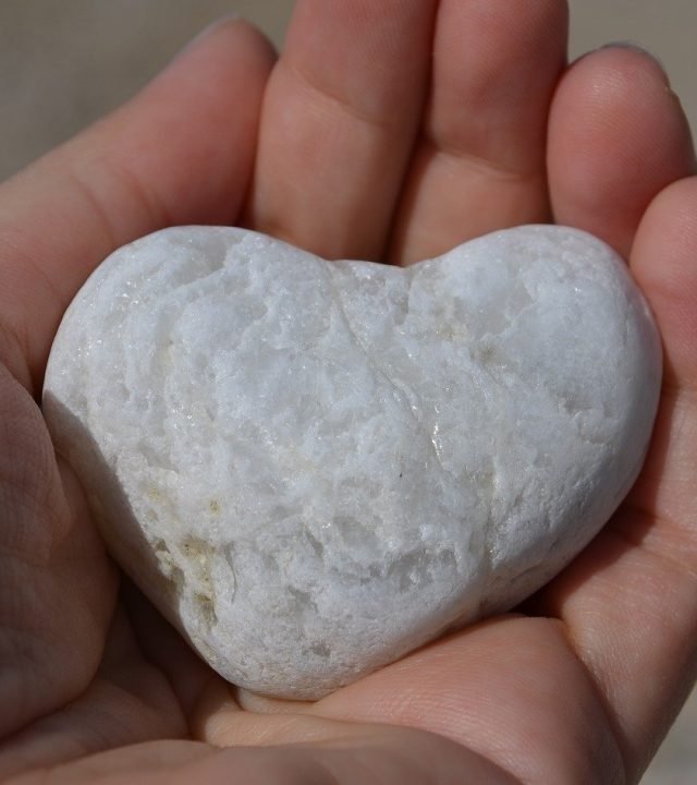 heart, stone, hand